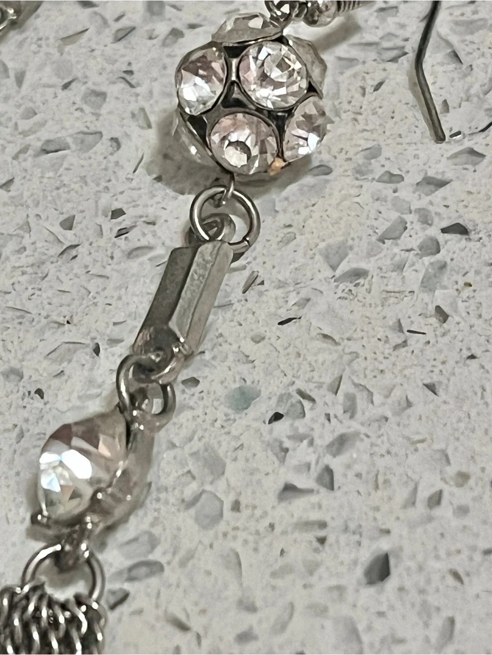 VTG bling w gunmetal accent dangle earrings